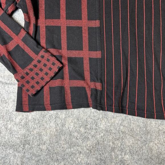 Paisley & Sage Anya Top Womens Small Mock Neck Red Plaid Artsy - Picture 4 of 8